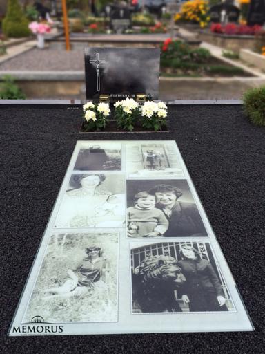 Kapo nuotrauka po kapavietės tvarkymo ir išklojimo trinkelėmis Marijampolėje