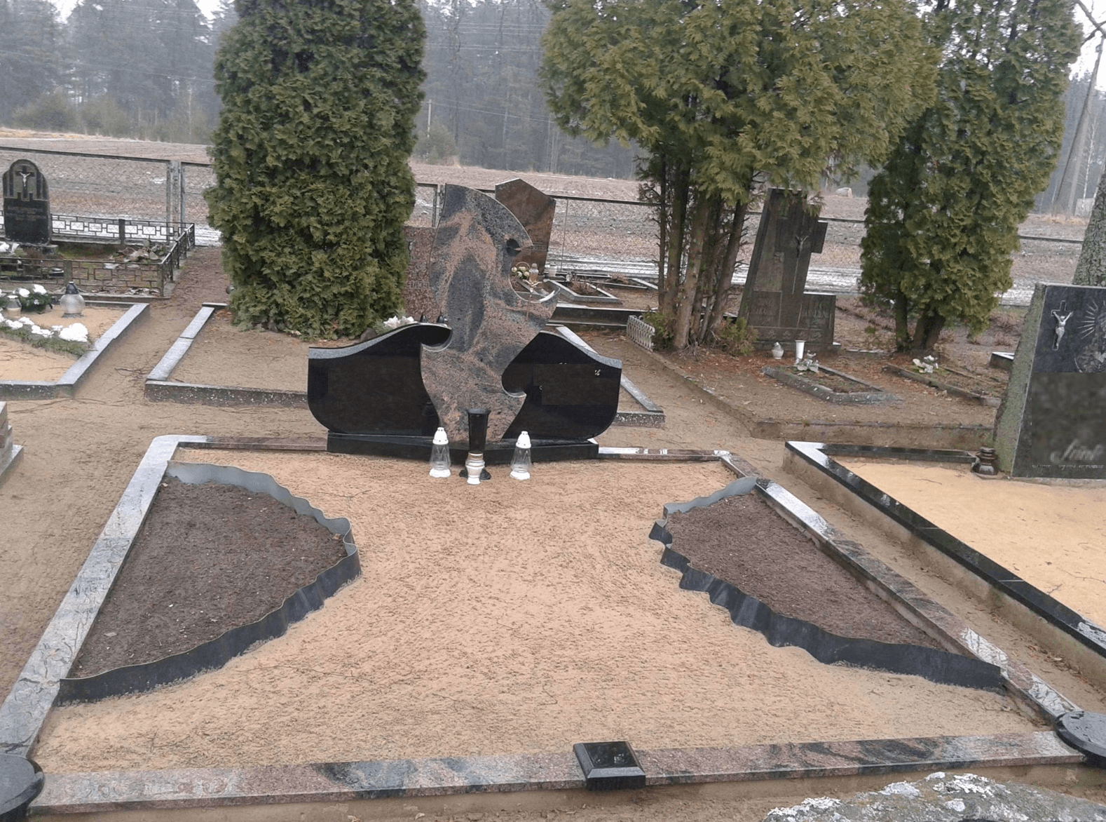 kapas su smėliu prieš užpylimą skaldele
